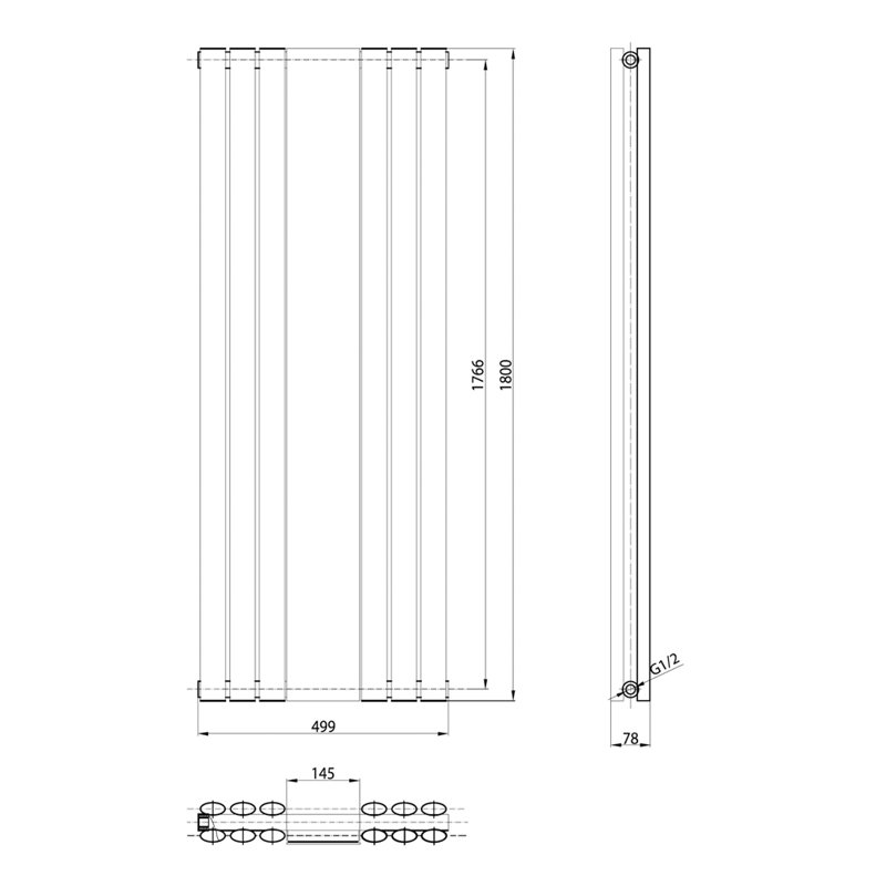  Vertical Designer Radiator, White
