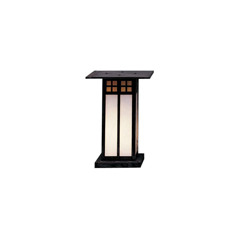 Glasgow Pier Mount Light, 12.75" H x 9" W x 9" D, Raw Copper, White Opalescent