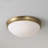 12.5" W x 4.25" H 2-Light Flush Mount in Aged Brass with Soft White Glass Diffuser-124409358