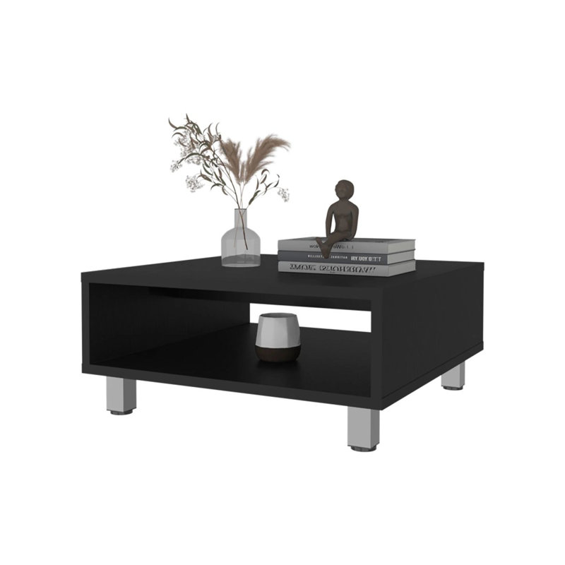 Table basse avec rangement ouvert, Noir