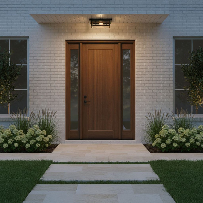 2 - Bulb Outdoor Flush Mount, Earth Black