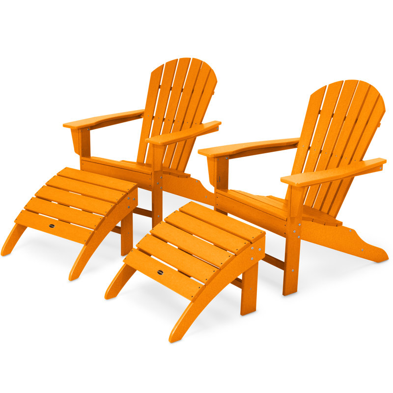 POLYWOOD South Beach 4-Piece Adirondack Set, Orange