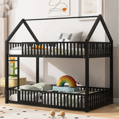 Metal Over Twin Size House Twin Size Bunk Bed With Fence And Door