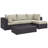 Convene 5 Piece Rattan Sectional Seating Group with Cushions-337879600