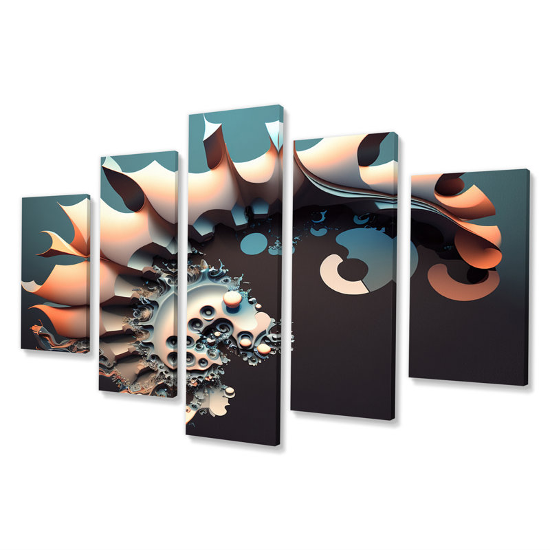 Corrianna - Fractals, reproduction d'art sur toile - 5 panneaux