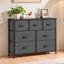 Commode moderne Verdi à 7 tiroirs en tissu, idéale pour le rangement dans la chambre à coucher.-917470469