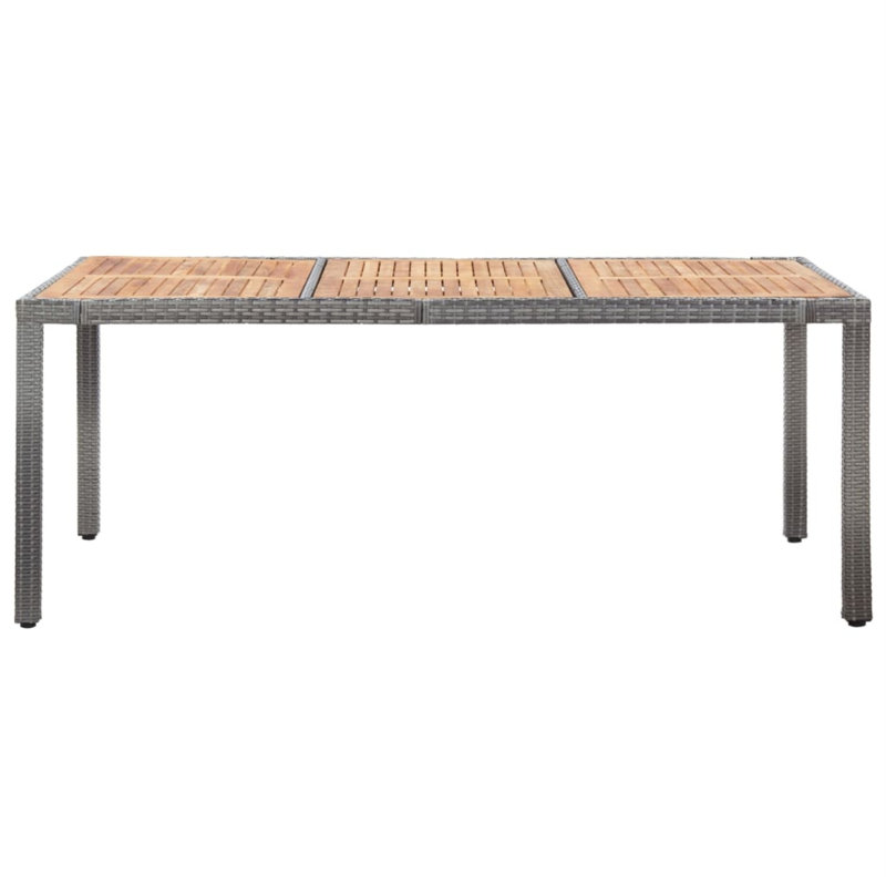 Ensemble repas rectangulaire avec coussins, Gris, Noir, 8