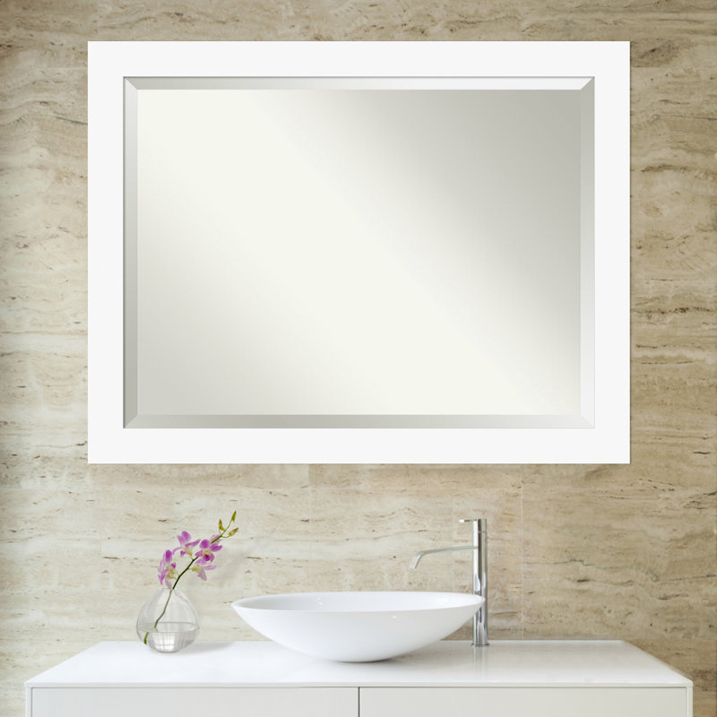 Jinyu Rectangle Mirror, White, 35.5" x 45.5", Rectangle