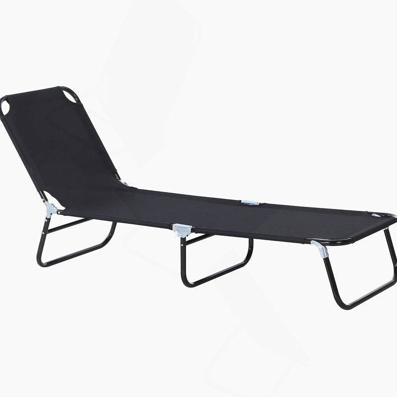 Folding Chaise Lounge Pool Chairs, Outdoor Sun Tanning With Reclining Back, Steel Frame & Breathable Mesh For Beach, Yard, Patio