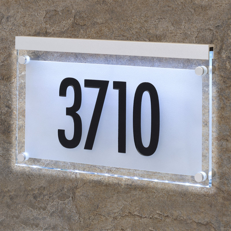 Futura Engraved 1-Line Address Sign, Chrome/Black, Yes