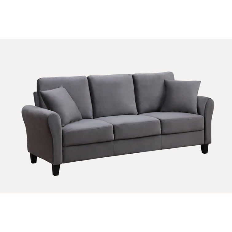 Mercer41 Babbs 58.3'' Velvet Upholstered Sofa With2 pillows for Small  Spaces