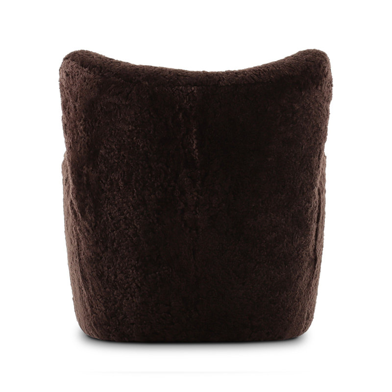 Bristow Wingback Chair, Cocoa Shearling