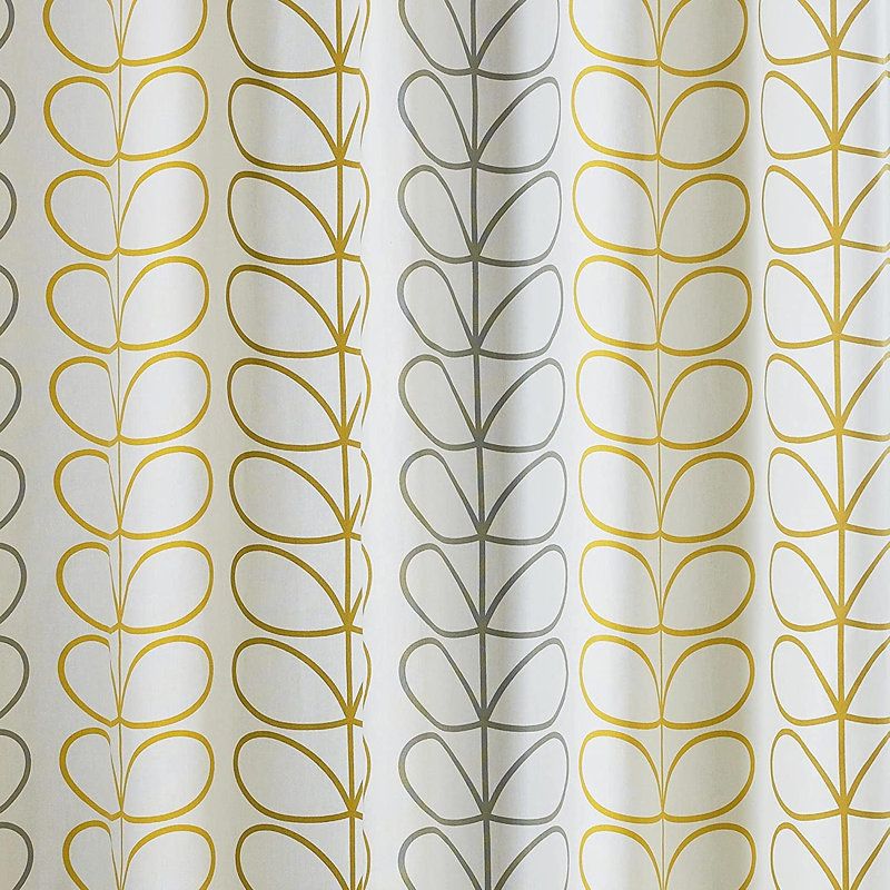 Orla Kiely Linear Stem Curtains, Width 168 x Drop 183 cm, Ochre