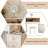 31.50"Modern Minimalist Cream Style Solid Wood Dressing Table with Password Lock Side Cabinet, Mirror and Stool
