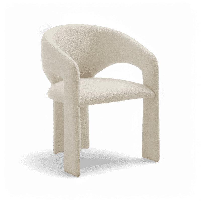 Chaise Aria blanche Boucle, Blanc