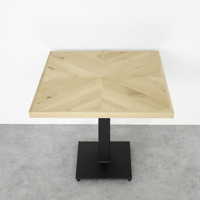 Acamas Oak Metal Base Dining Table, Untreatedwood