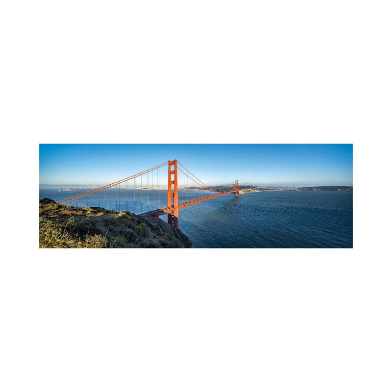 Golden Gate Bridge In San Francisco, California, USA by Jan Becke - Wrapped Canvas Panoramic Print, 30.48 cm H x 91.44 cm W