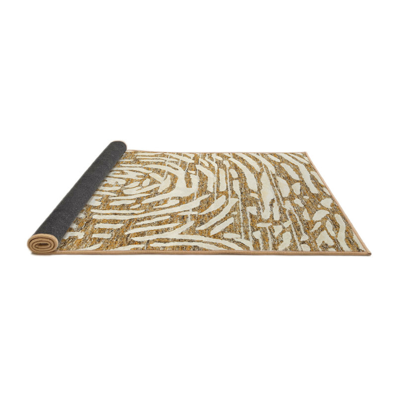 Tapis beige/brun contemporain, Rond 5 pi