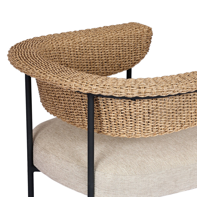 Carrie Outdoor Bar Stool, Beige, 26", Brown