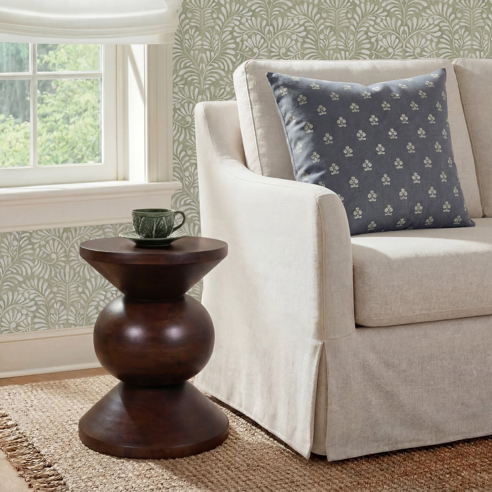 Isles Solid Wood Pedestal End Table