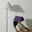 Squiggle 62" Modern LED Floor Lamp with Wavy Black Metal Base and Ivory Empire Shade, Bulb Included-98278479