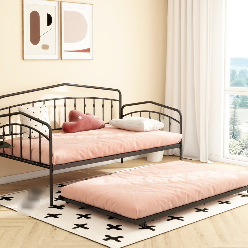 Elegant Twin Daybed With Black Trundle - Construction, Bedroom Verified Notable