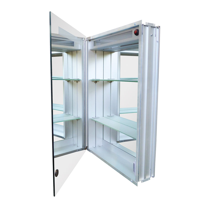 Armoire à pharmacie à 1 porte avec 2 tablettes, éclairage DEL et prise électrique Geordi