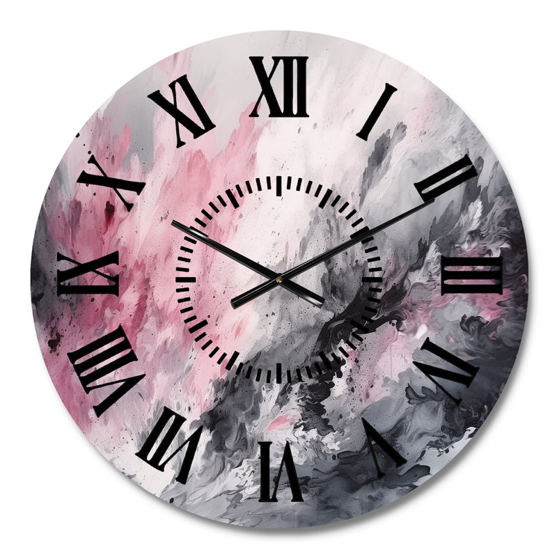 Horloge murale Evolving In Pink Grey, Médium