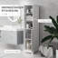 HOMCOM 160cm Tall Bathroom Cabinet Adjustable Shelf 3 Open Shelves White