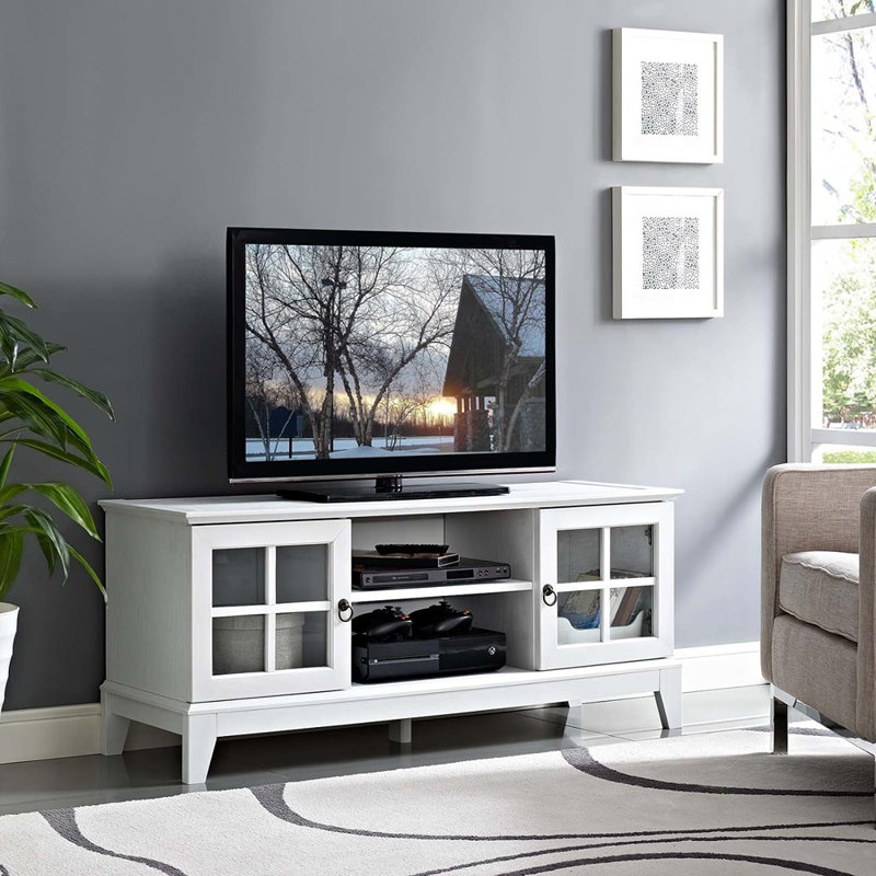 Isle 47" TV Stand, White Lacquer