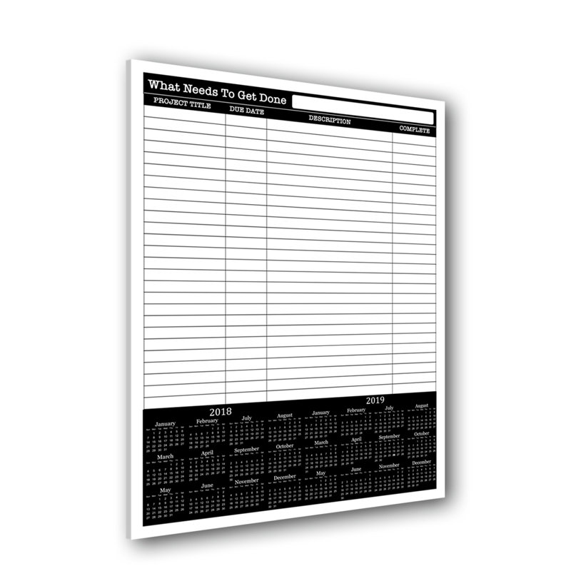 Tableau blanc effaçable What What to Get Done ', 30" H x 20" W