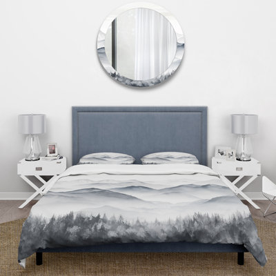 Morning Fog Mountain Wonder - Landscapes Duvet Cover Set - Microfiber Polyester