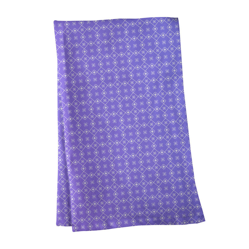 Serviette à thé à motif napperon, Sergé de coton, Violet