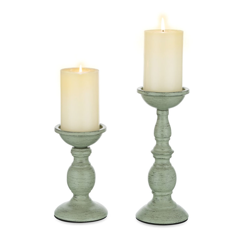 Metal Candlestick, Green