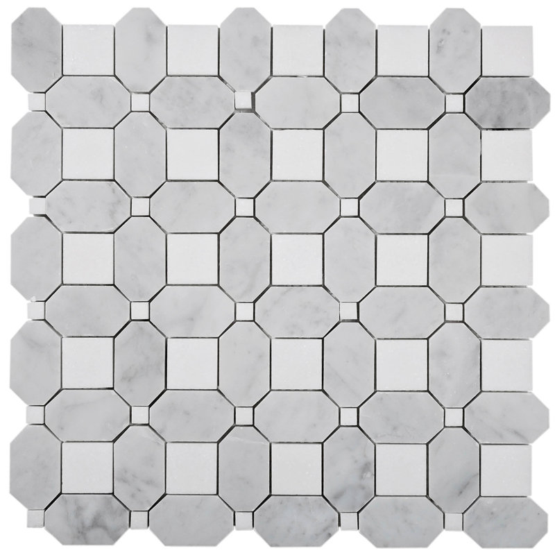 12.2" x 12.2" Mosaic Wall & Floor Tile, White