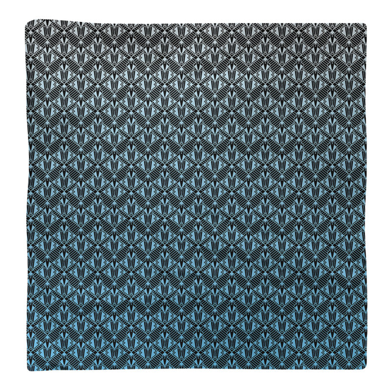 Serviette de coton art déco classic, Dégradé bleu, H 0,1 po x l 22 po x P 22 po, Sergé de coton