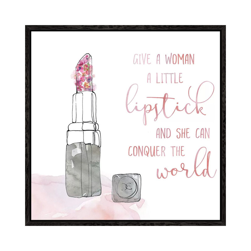 A Little Lipstick by Carol Robinson - Print on Canvas, 45.72 cm H x 45.72 cm W, Black Framed
