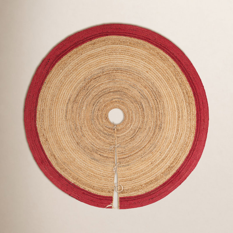 Jupe d'arbre de Noël à tisser Unique, Beige, Rond 6 pi 1 po