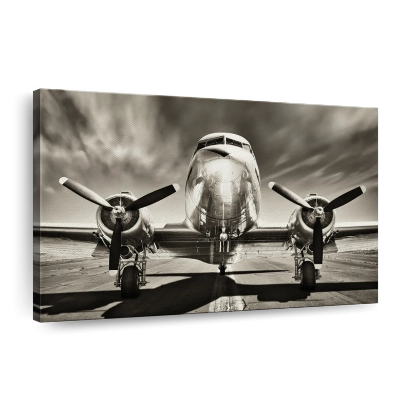 Avion rétro, reproduction sur toile, H 8 po x l 12 po x P 1 po