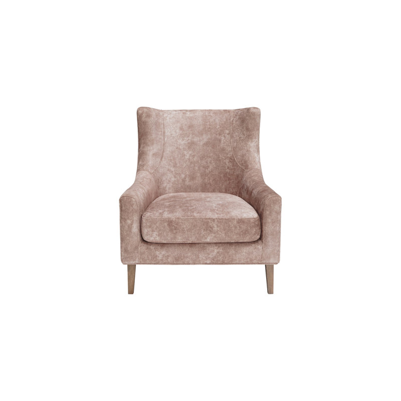 Chaise à dossier haut brun - Accent avec ressorts sinueux et tissu d'ameublement brun, pour une assise confortable, tissu