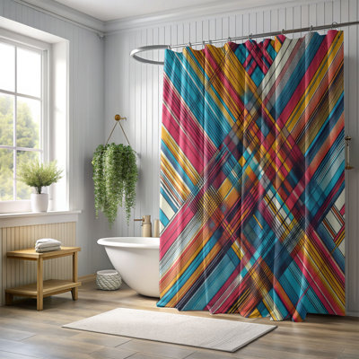 Bold Plaid Patterns - 1 Piece Standard Shower Curtain