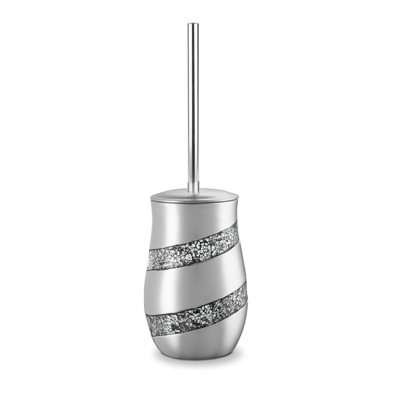 Toilet Brush And Holder Set,Sturdy Stainless Steel,Gray And Silver