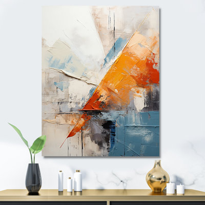 Orange Abstract Tile Mosiac Charm - Abstract Tile Wall Art