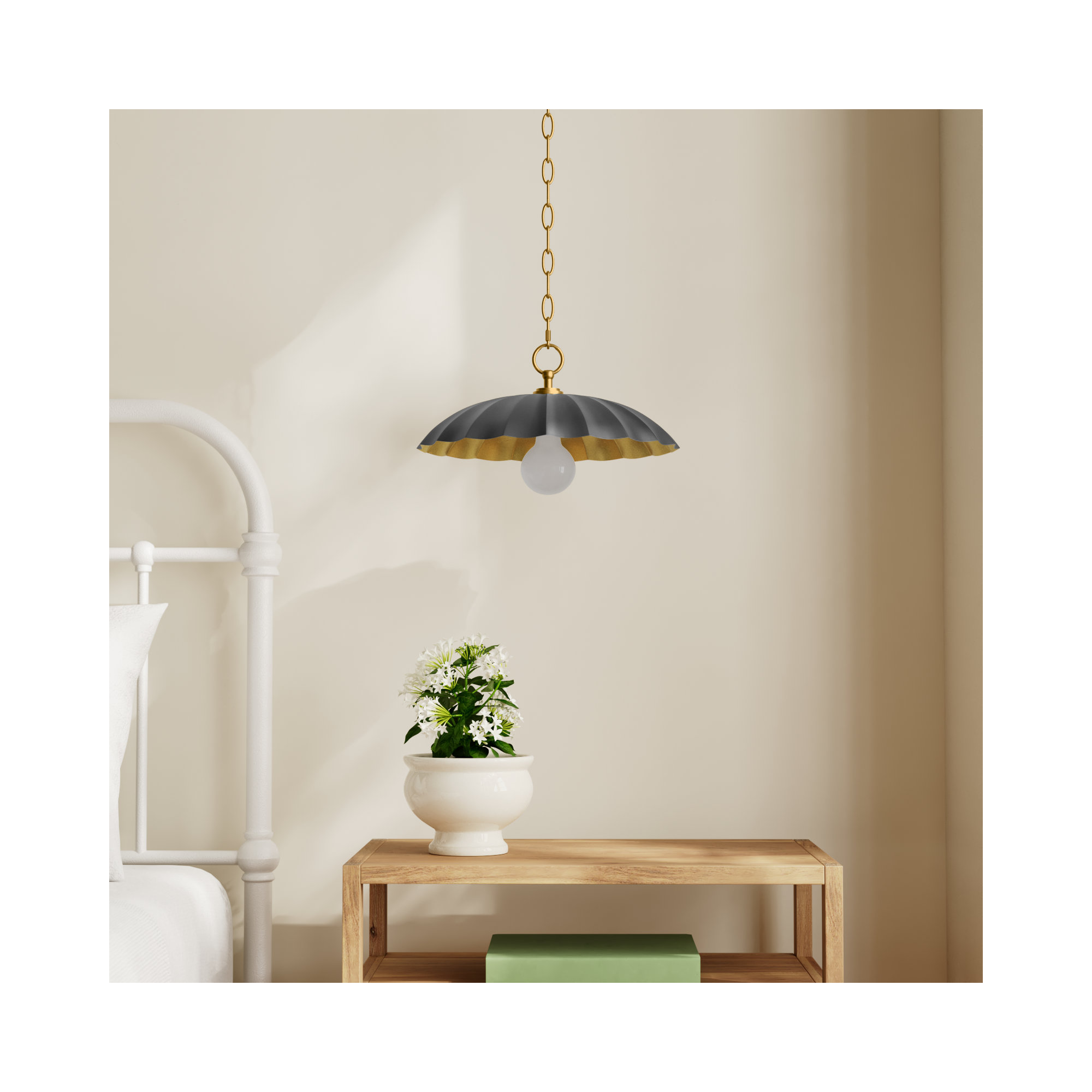 Granduca Single Light Metal Steel Dimmable Pendant, Dark Gray
