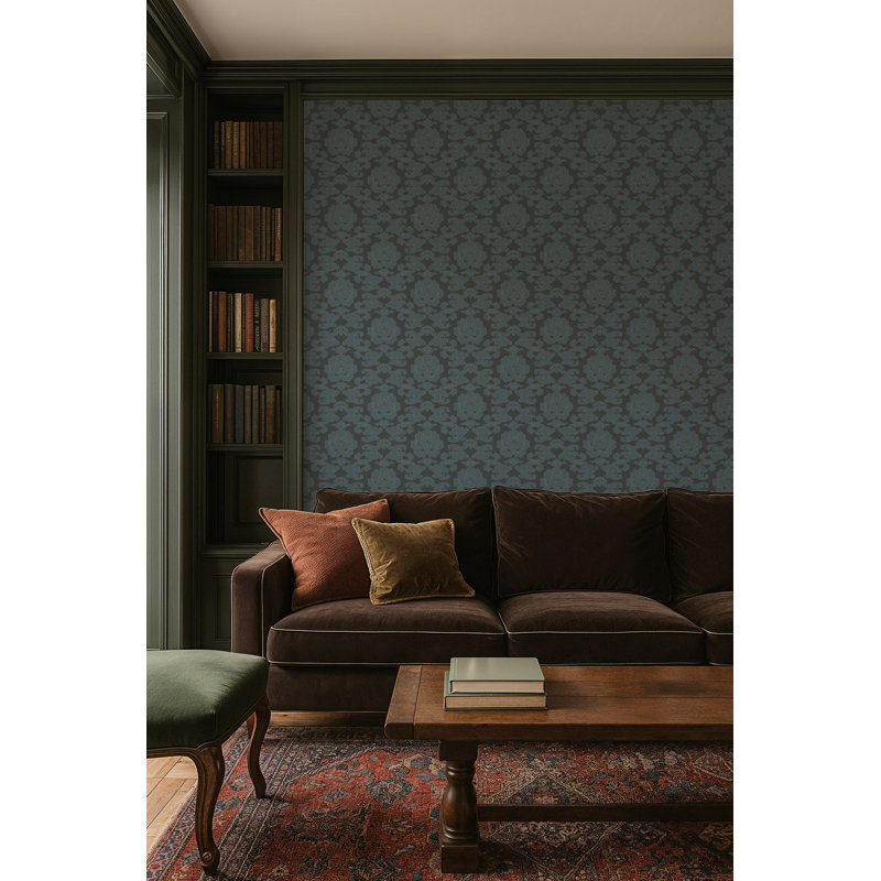 Silken Poppy - Azurite Shadow Wallpaper