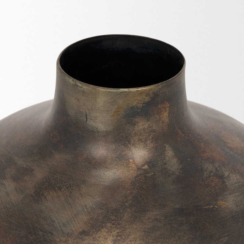 Vase de table en métal Bantice, H 6,3 po x l 6,3 po x P 0,97 po