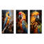 Ensemble de 3 décorations murales en métal bleu et jaune Golden Guardians-1300036819