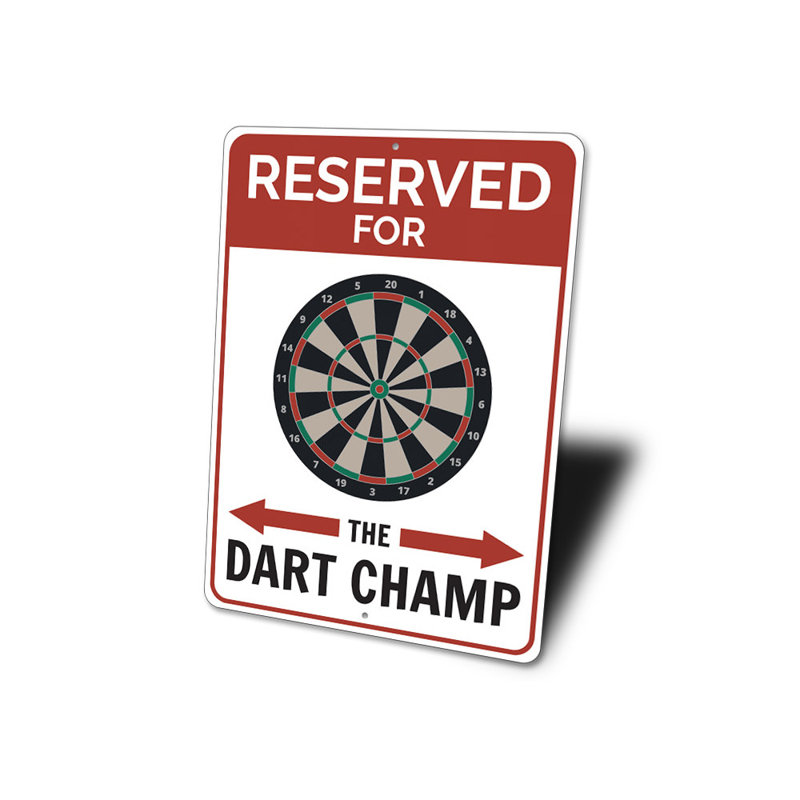 Enseigne réservée en aluminium Dart Champ, H 18 po x l 12 po x P 0,06 po