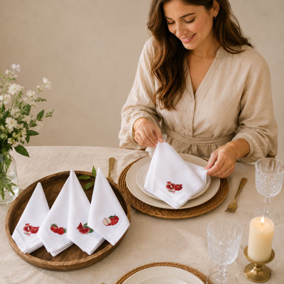 Premium Cotton Fabric Dinner Napkins - Machine Washable 