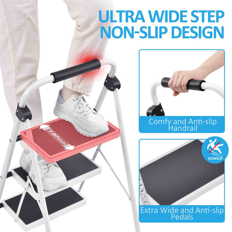 Rubber Step Ladder, White
